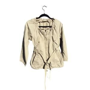 Theory jacket womens P petite‎ beige minimalist belted Bergdorf Goodman cotton